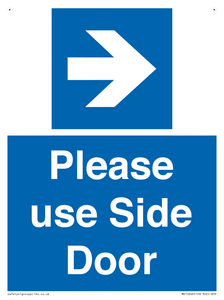 Please use Side Door (arrow Right) 